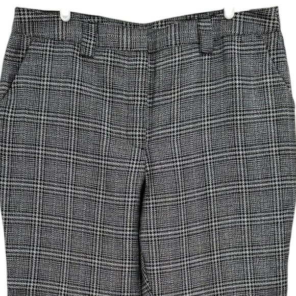 Worthington Women's Black Silver Metallic Plaid Straight Leg Pants Size 18P NWT - Picture 3 of 11